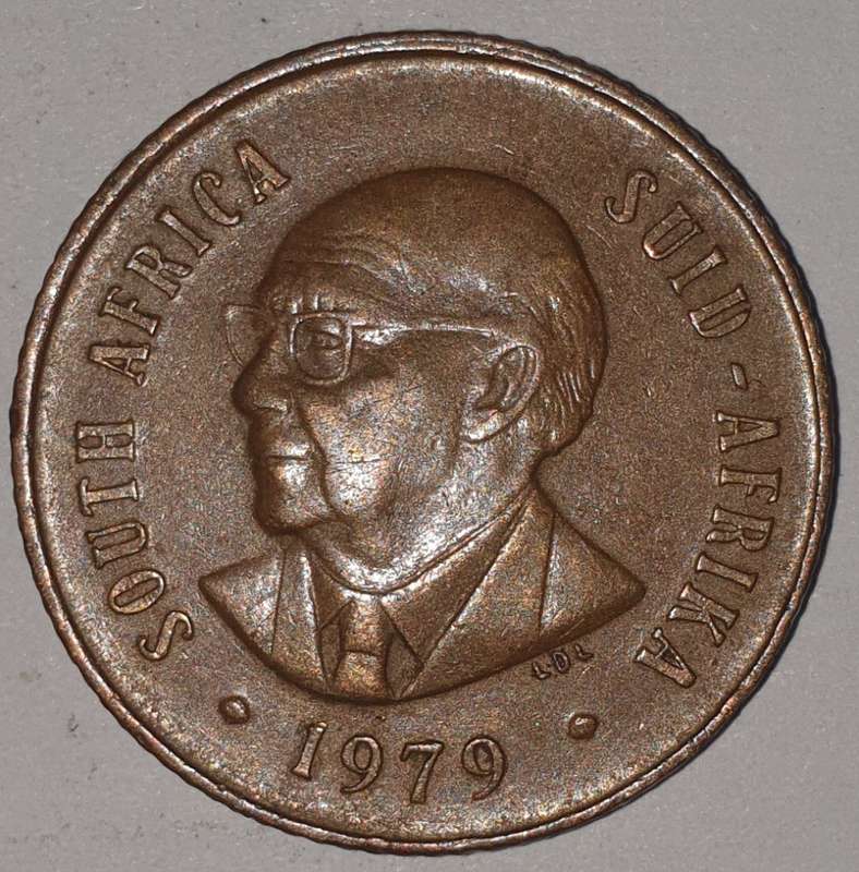 1979 - 2 CENT COIN (TWO CENT COIN) - RSA - BRONZE - KM#83 - BILINGUAL LEGEND - WILDEBEEST